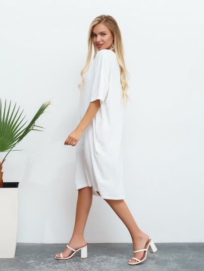 Платье миди ISSA Plus модель 13465_white — фото 3 - INTERTOP