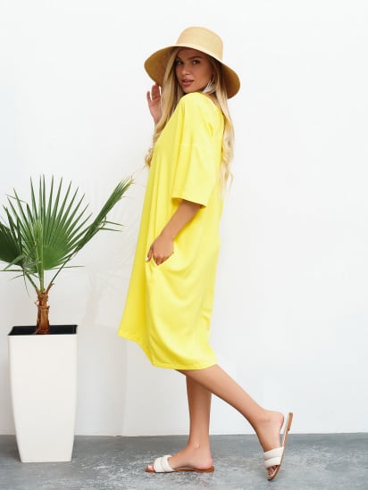 Сукня міді ISSA Plus модель 13465_yellow — фото 3 - INTERTOP