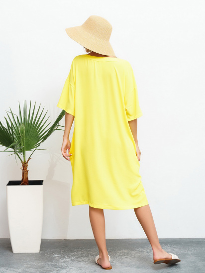 Сукня міді ISSA Plus модель 13465_yellow — фото 5 - INTERTOP
