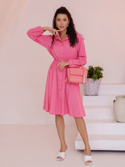 Платье миди ISSA Plus модель 13491_pink — фото - INTERTOP