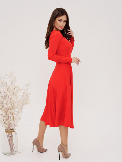 Сукня міді ISSA Plus модель 13534A_red — фото - INTERTOP