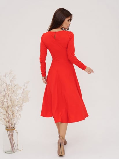 Платье миди ISSA Plus модель 13534A_red — фото 3 - INTERTOP
