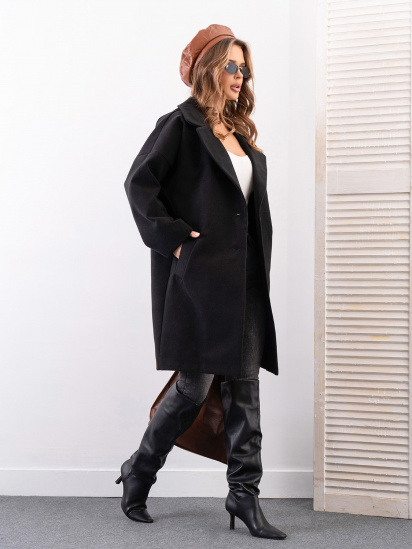 Пальто ISSA Plus модель 13539_черный — фото - INTERTOP