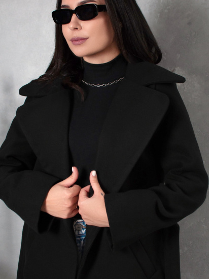 Пальто ISSA Plus модель 13540_black — фото 4 - INTERTOP