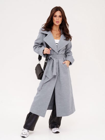 Пальто ISSA Plus модель 13540_grey — фото - INTERTOP