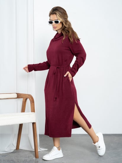 Платье миди ISSA Plus модель 13552_burgundy — фото - INTERTOP