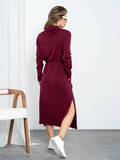 Платье миди ISSA Plus модель 13552_burgundy — фото 3 - INTERTOP