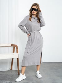 Серый - Платье миди ISSA Plus