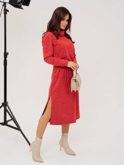 Сукня міді ISSA Plus модель 13552_red — фото - INTERTOP