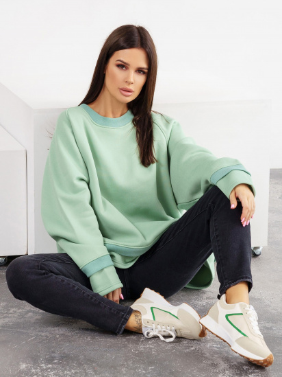 Світшот ISSA Plus модель 13561_mint — фото 4 - INTERTOP