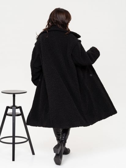 Пальто ISSA Plus модель 13650_black — фото 3 - INTERTOP