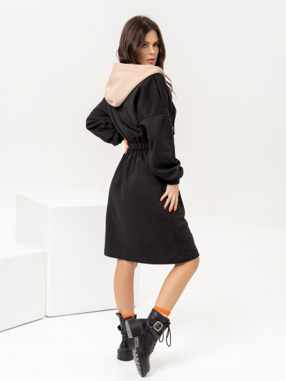 Сукня міді ISSA Plus модель 13654_blackbeige — фото 4 - INTERTOP