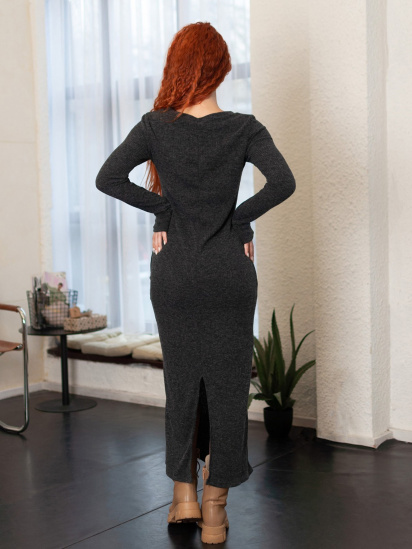 Сукня максі ISSA Plus модель 13660_darkgray — фото 3 - INTERTOP