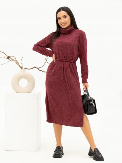 Платье миди ISSA Plus модель 13688_burgundy — фото - INTERTOP