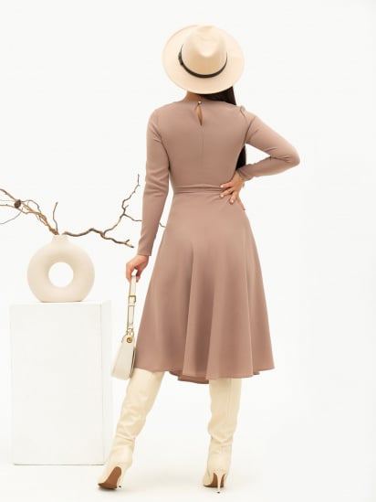 Сукня міді ISSA Plus модель 13692_beige — фото 3 - INTERTOP