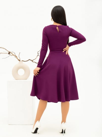 Сукня міді ISSA Plus модель 13692_burgundy — фото 3 - INTERTOP