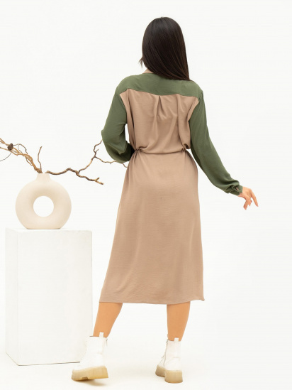 Сукня міді ISSA Plus модель 13701_beige — фото 3 - INTERTOP