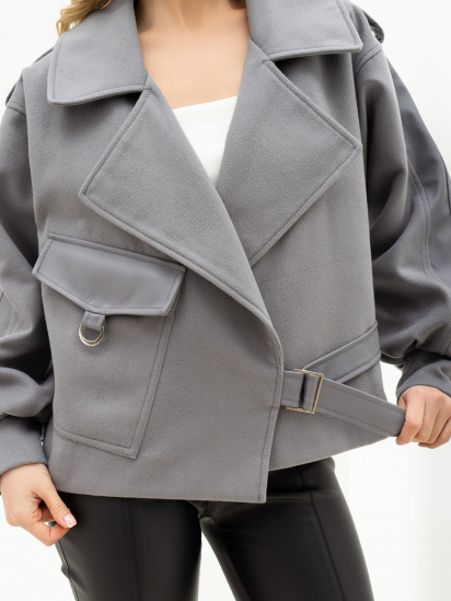Демісезонна куртка ISSA Plus модель 13706_grey — фото 4 - INTERTOP