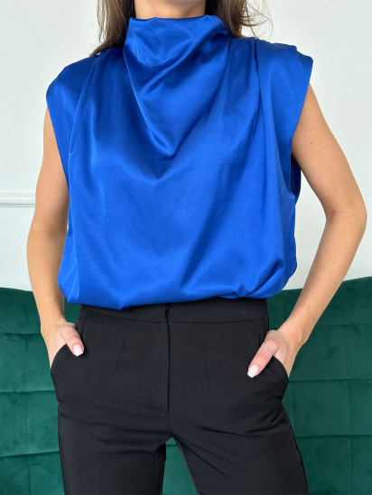 Блуза ISSA Plus модель 13715_blue — фото 3 - INTERTOP