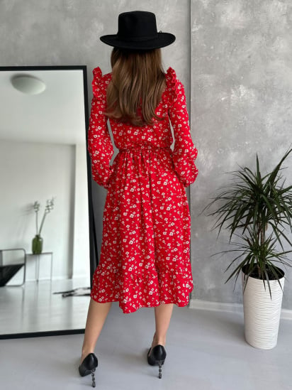 Платье миди ISSA Plus модель 13724_red — фото 4 - INTERTOP