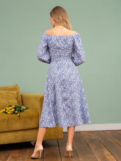 Сукня міді ISSA Plus модель 13740_blue — фото 3 - INTERTOP