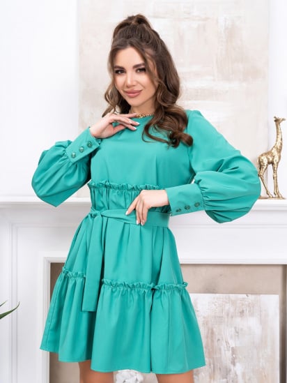 Платье мини ISSA Plus модель 13784_green — фото 4 - INTERTOP