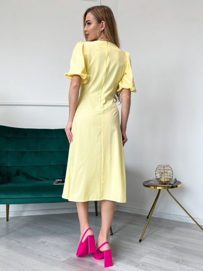 Платье миди ISSA Plus модель 13810_yellow — фото 3 - INTERTOP