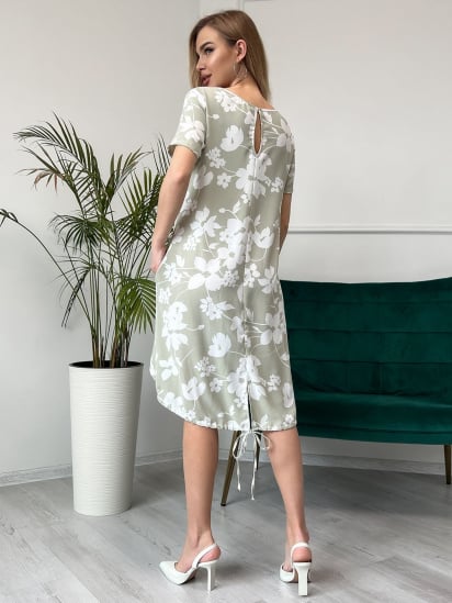 Сукня міні ISSA Plus модель 13812_olive — фото 3 - INTERTOP