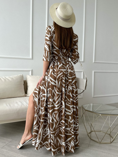 Платье макси ISSA Plus модель 13814_brown — фото 3 - INTERTOP