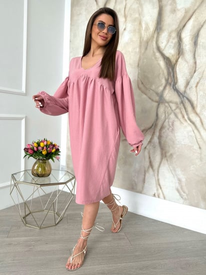 Сукня міді ISSA Plus модель 13817_pink — фото - INTERTOP