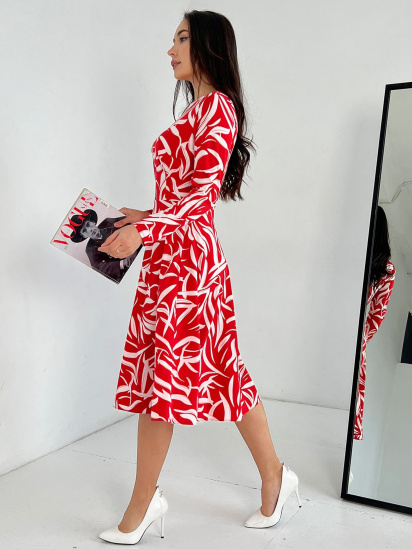 Платье миди ISSA Plus модель 13819_red — фото - INTERTOP