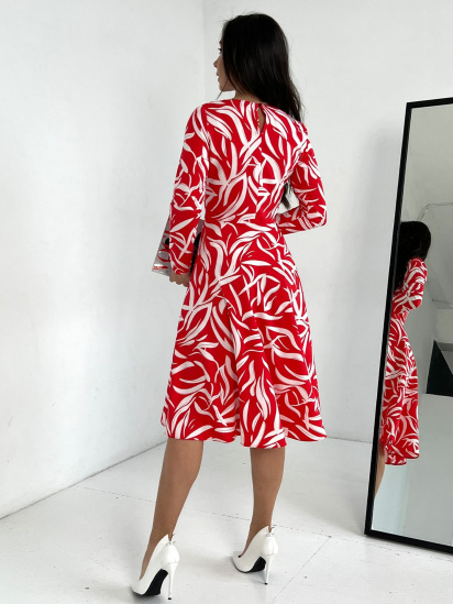 Платье миди ISSA Plus модель 13819_red — фото 3 - INTERTOP