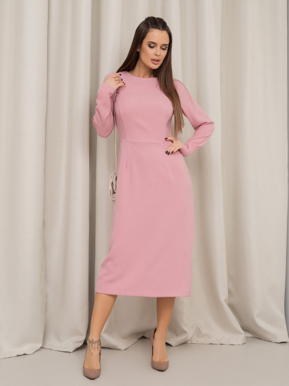 Сукня міді ISSA Plus модель 13842_розовый — фото 3 - INTERTOP
