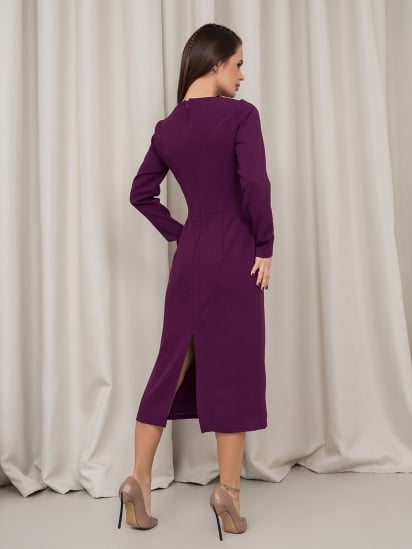 Платье миди ISSA Plus модель 13842_фиолетовый — фото 3 - INTERTOP