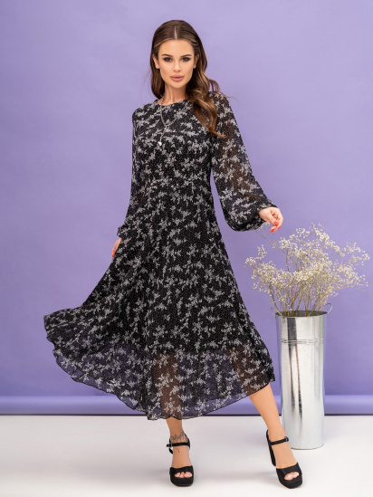 Сукня міді ISSA Plus модель 13846_black — фото - INTERTOP
