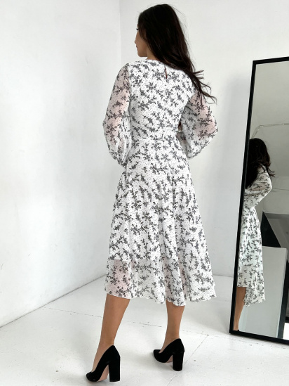 Платье миди ISSA Plus модель 13846_white — фото 3 - INTERTOP