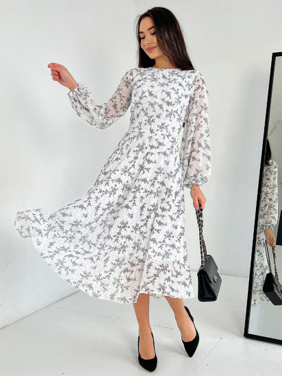 Платье миди ISSA Plus модель 13846_white — фото - INTERTOP