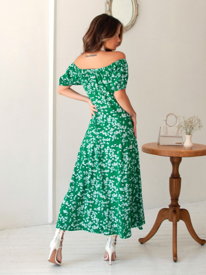 Платье макси ISSA Plus модель 13860B_green — фото 3 - INTERTOP