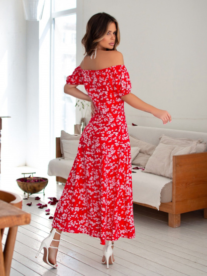Платье макси ISSA Plus модель 13860B_red — фото 3 - INTERTOP