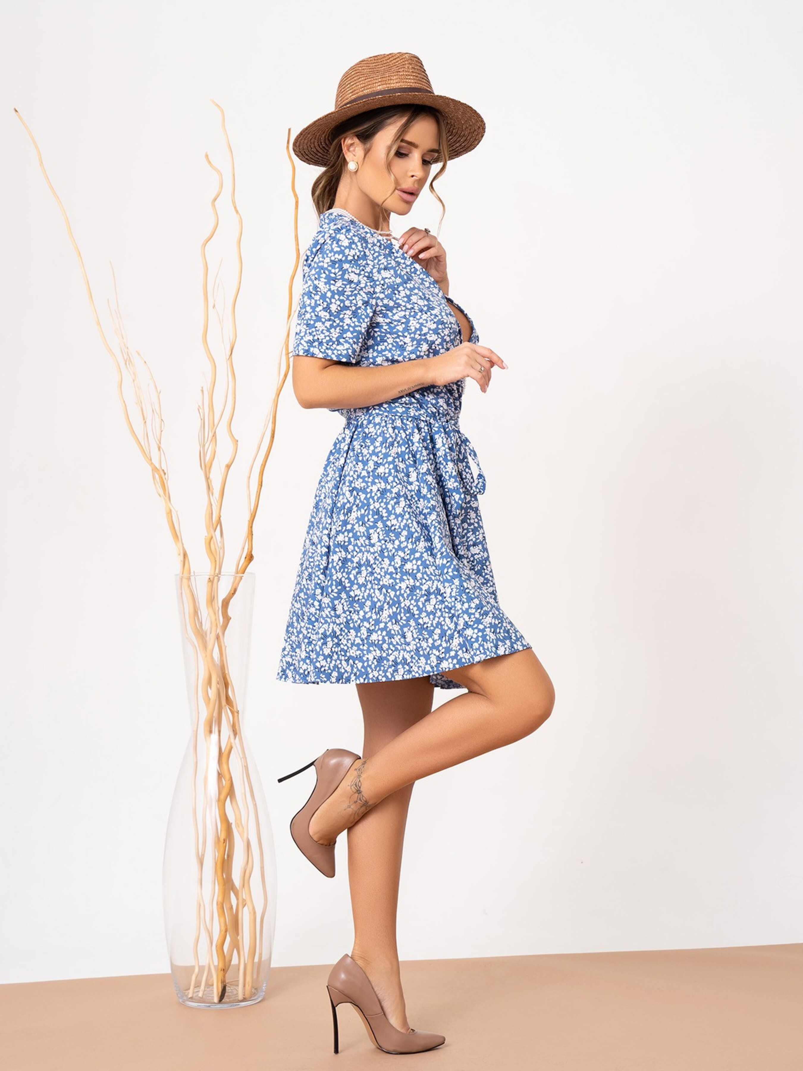 

ISSA Plus Платье мини (13872_blue) Женское, цвет - Голубой, материал - Без подкладки
