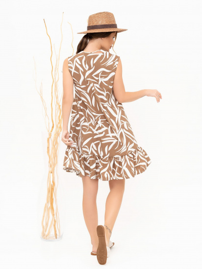 Платье мини ISSA Plus модель 13887_brown — фото 3 - INTERTOP