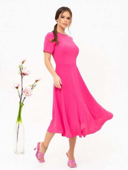 Платье миди ISSA Plus модель 13892_crimson — фото - INTERTOP