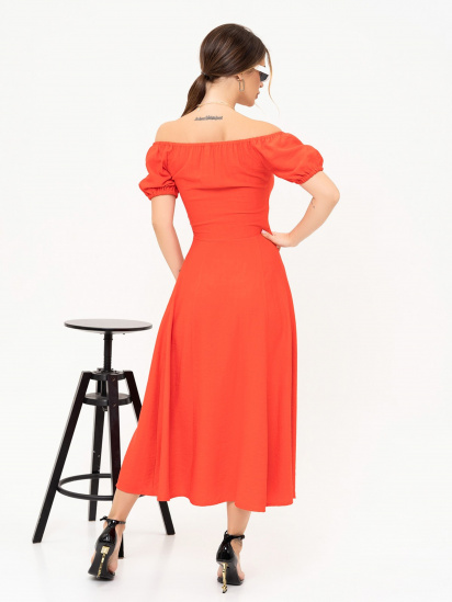 Платье миди ISSA Plus модель 13898_coral — фото 3 - INTERTOP