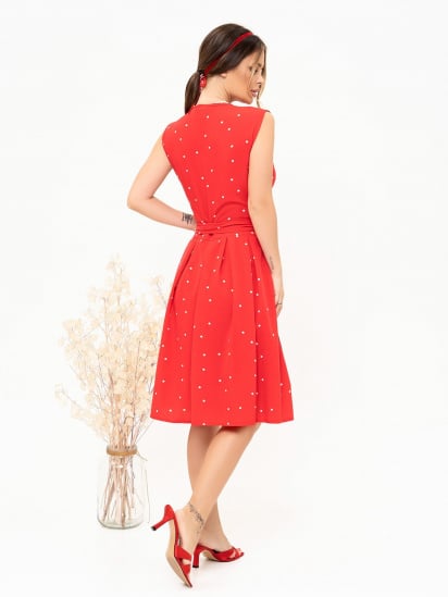 Сукня міді ISSA Plus модель 13906_red — фото 3 - INTERTOP