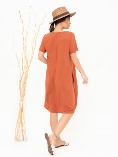 Платье мини ISSA Plus модель 13908_terracotta — фото 3 - INTERTOP