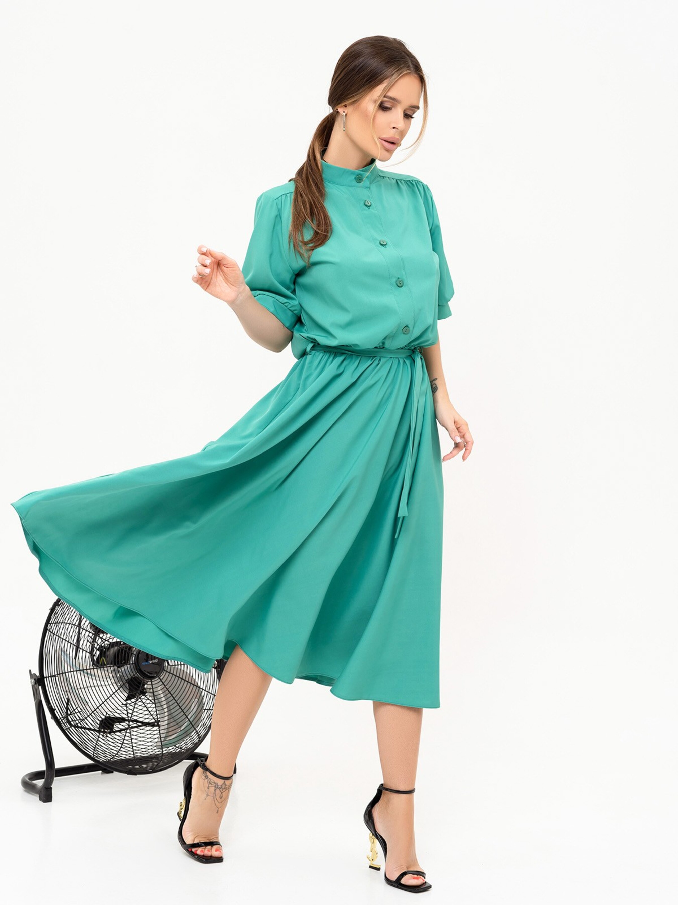 

ISSA Plus Сукня міді (13909_green) Жіноче, колір - Зелений, матеріал - Без підкладки