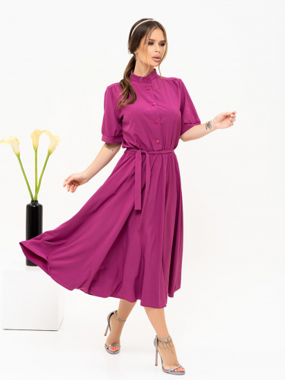 Сукня міді ISSA Plus модель 13909_purple — фото - INTERTOP