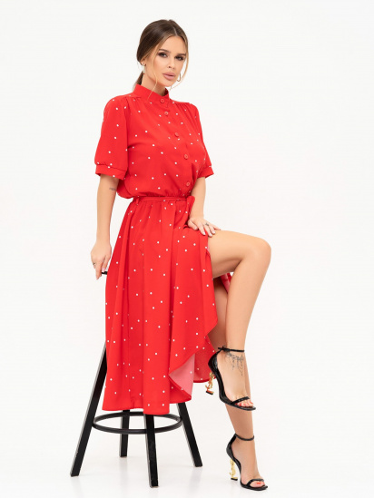 Платье миди ISSA Plus модель 13911_red — фото - INTERTOP