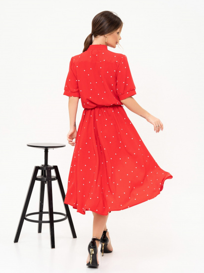 Платье миди ISSA Plus модель 13911_red — фото 3 - INTERTOP