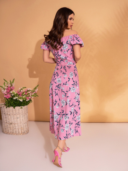 Платье миди ISSA Plus модель 13921_розовый — фото 3 - INTERTOP